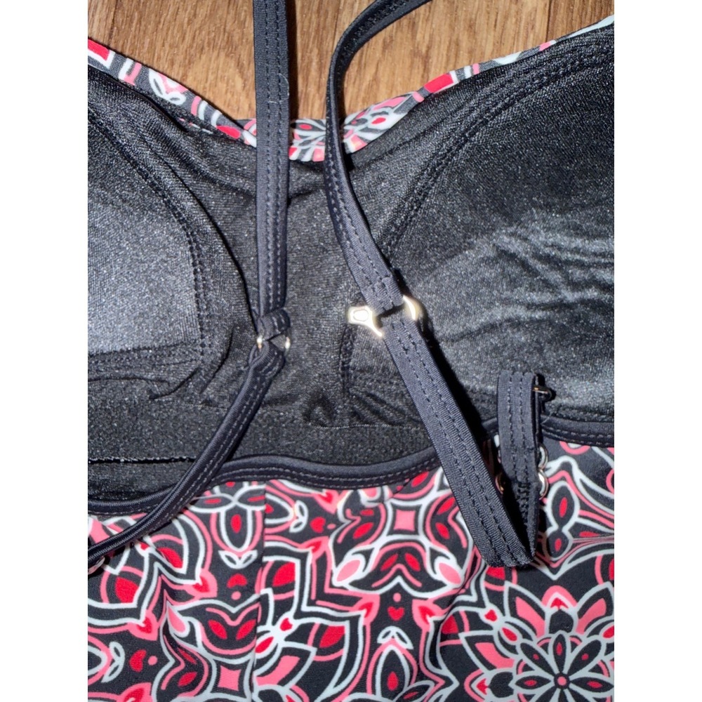 Catalina Womens Pink Black Geometric One Piece Swimsuit Size M 8-10 CTL36133 - Picture 4 of 6